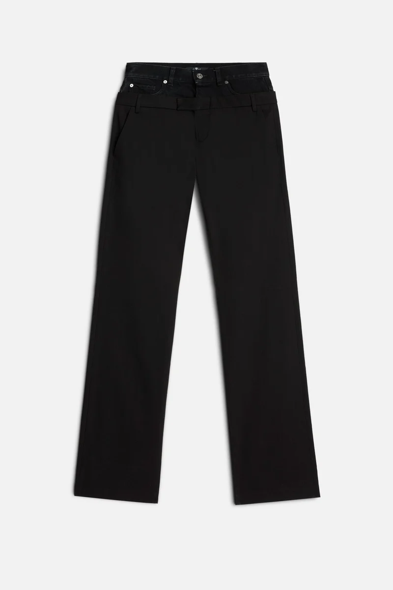 Double Waist Trouser in Black