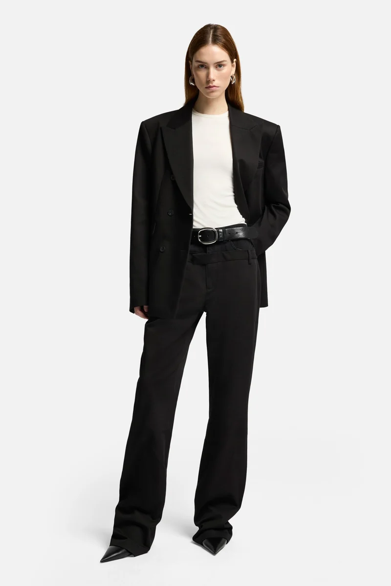 Double Waist Trouser in Black