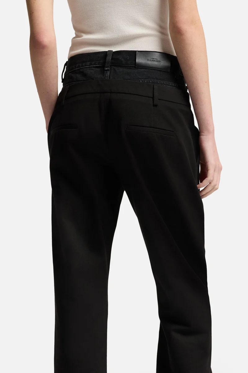 Double Waist Trouser in Black