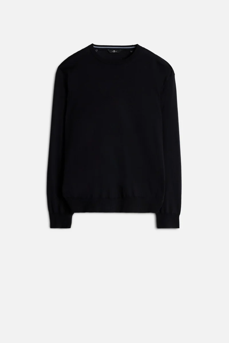 Classic Cotton Long Sleeve Sweater in Navy