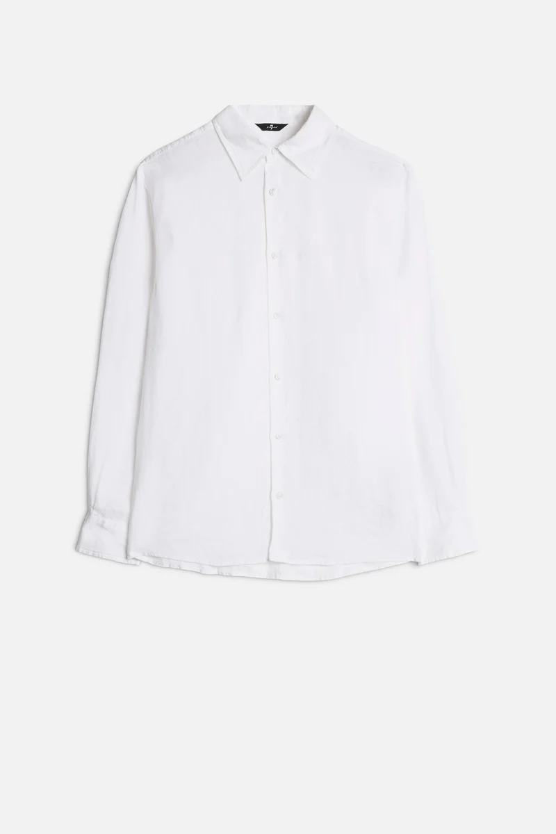 Classic Linen Button Up Shirt in White