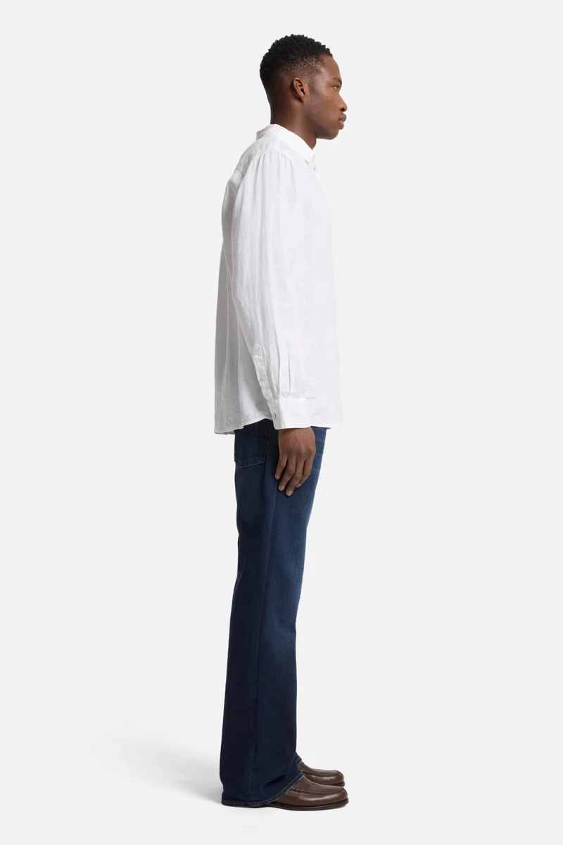 Classic Linen Button Up Shirt in White