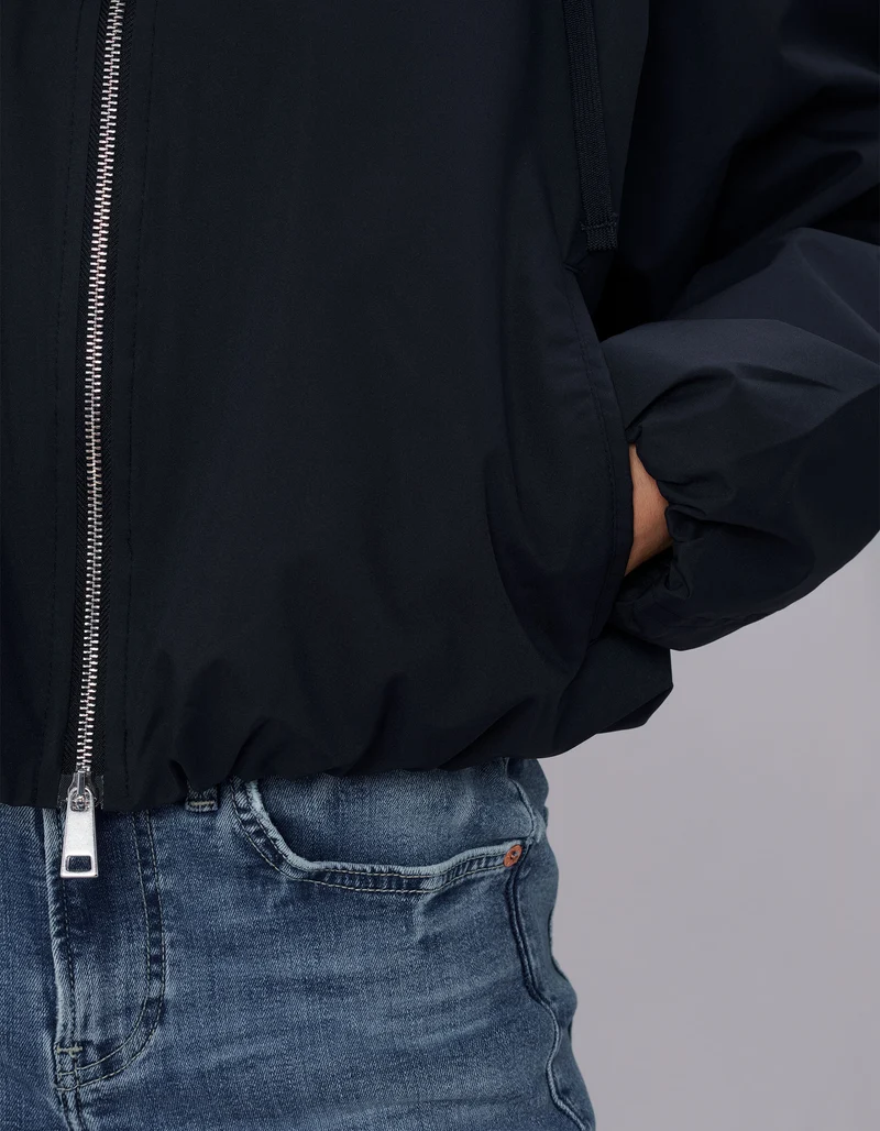 Oversize Cropped Jacke Balloon Hooded