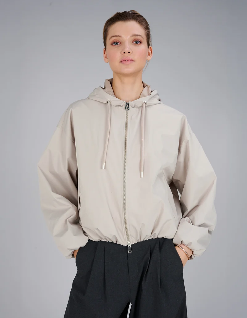 Oversize Cropped Jacke Balloon Hooded