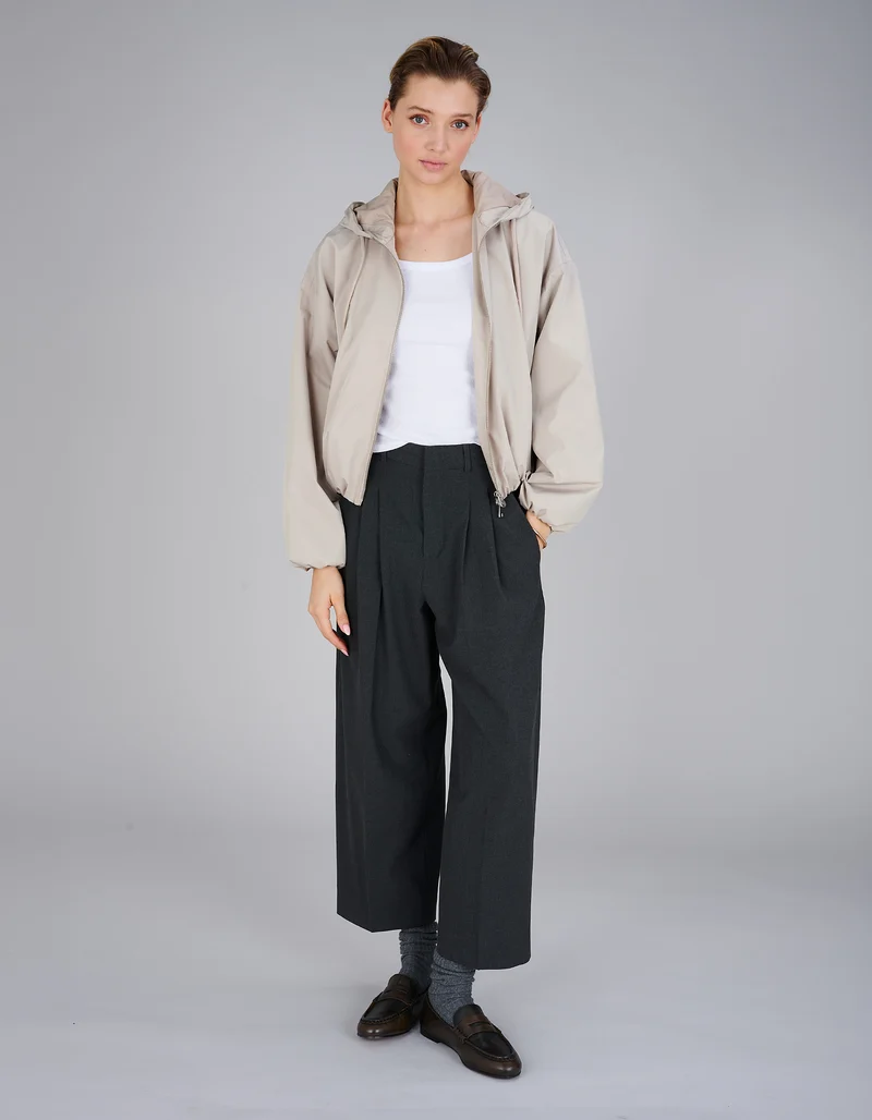 Oversize Cropped Jacke Balloon Hooded