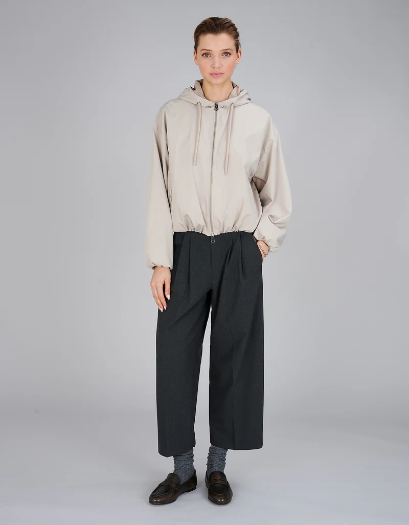 Oversize Cropped Jacke Balloon Hooded