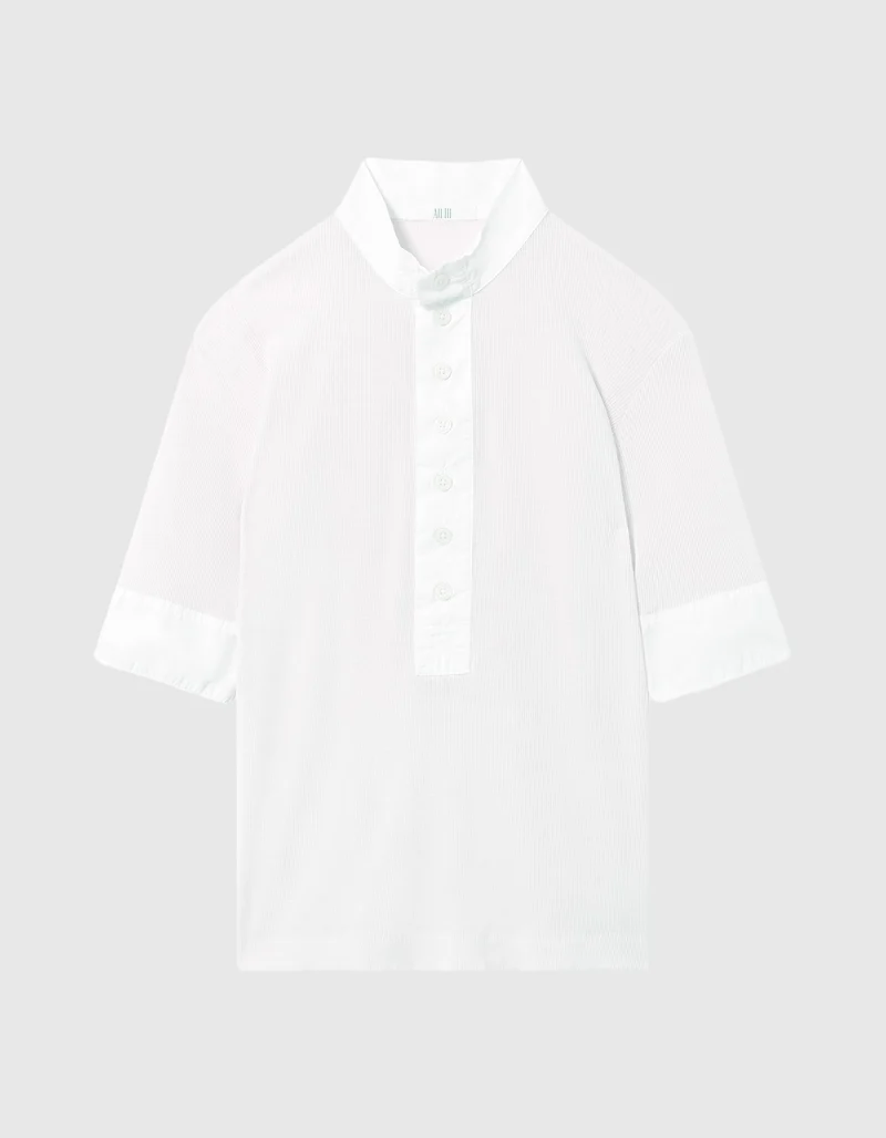 Ripp-Shirt Maria mit Knopfleiste