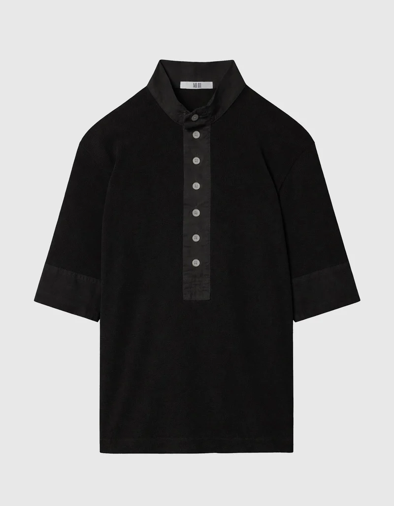 Ripp-Shirt Maria mit Knopfleiste