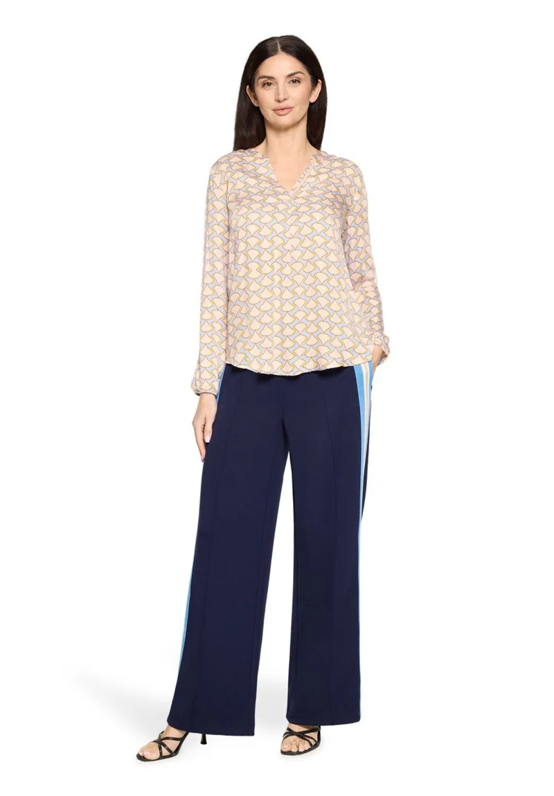Cartoon Bluse mit Krawattenmuster