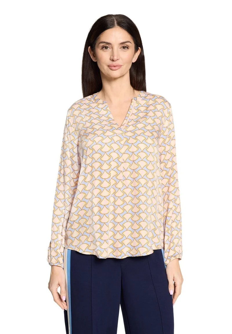 Cartoon Bluse mit Krawattenmuster