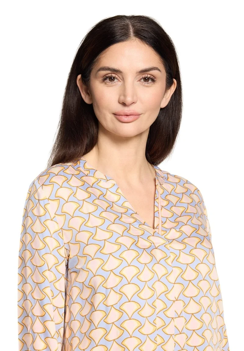 Cartoon Bluse mit Krawattenmuster