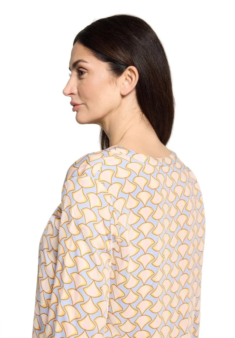 Cartoon Bluse mit Krawattenmuster