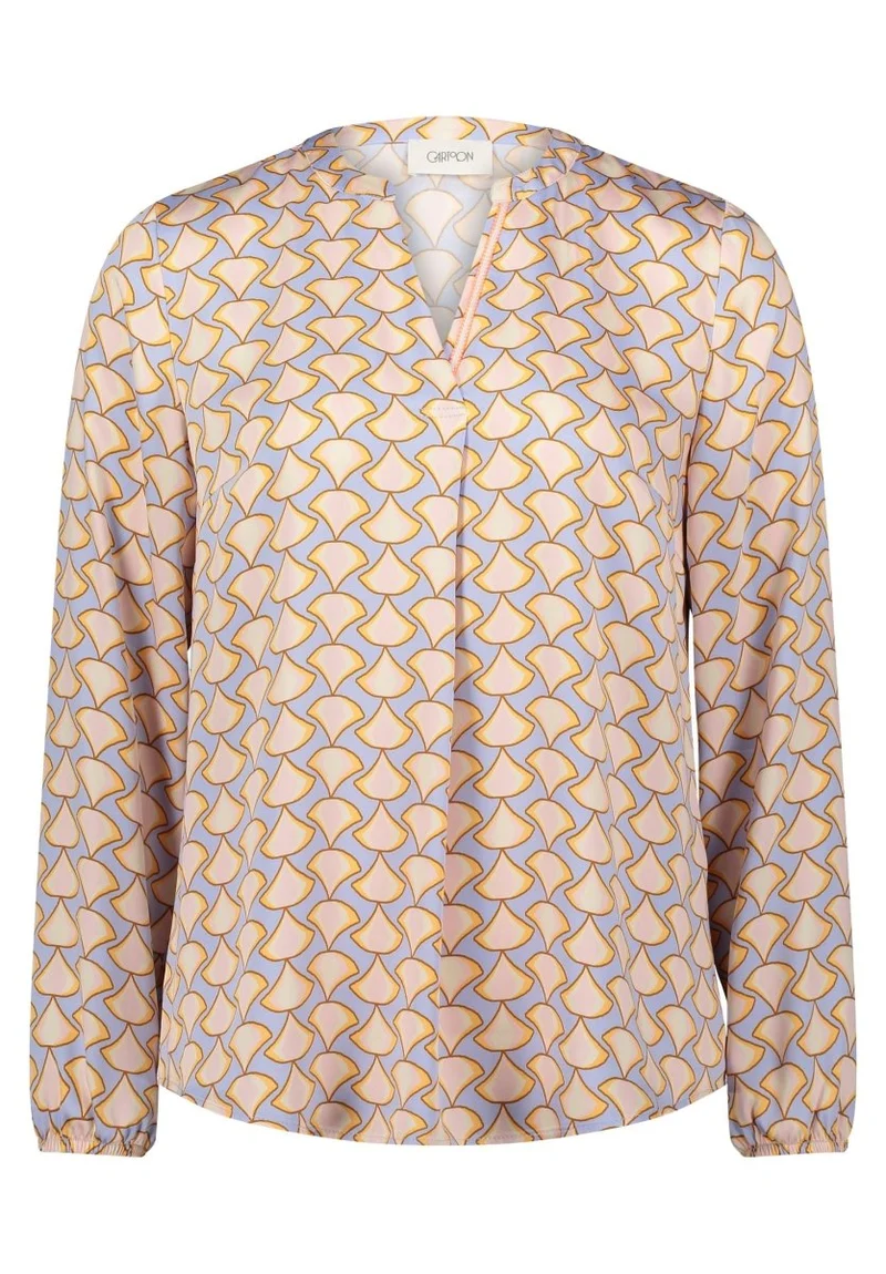 Cartoon Bluse mit Krawattenmuster