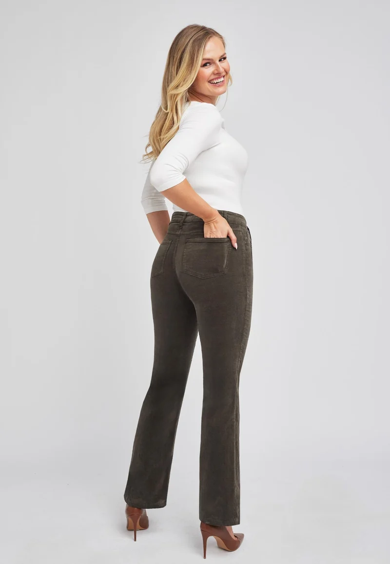 wonderjeans Bootcut Olive Velvet