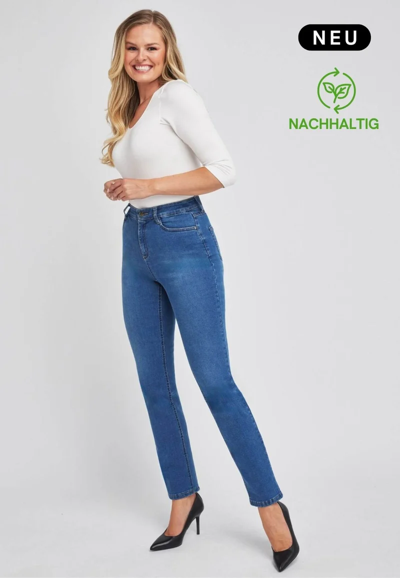 wonderjeans High Waist Straight Super Stone Blue
