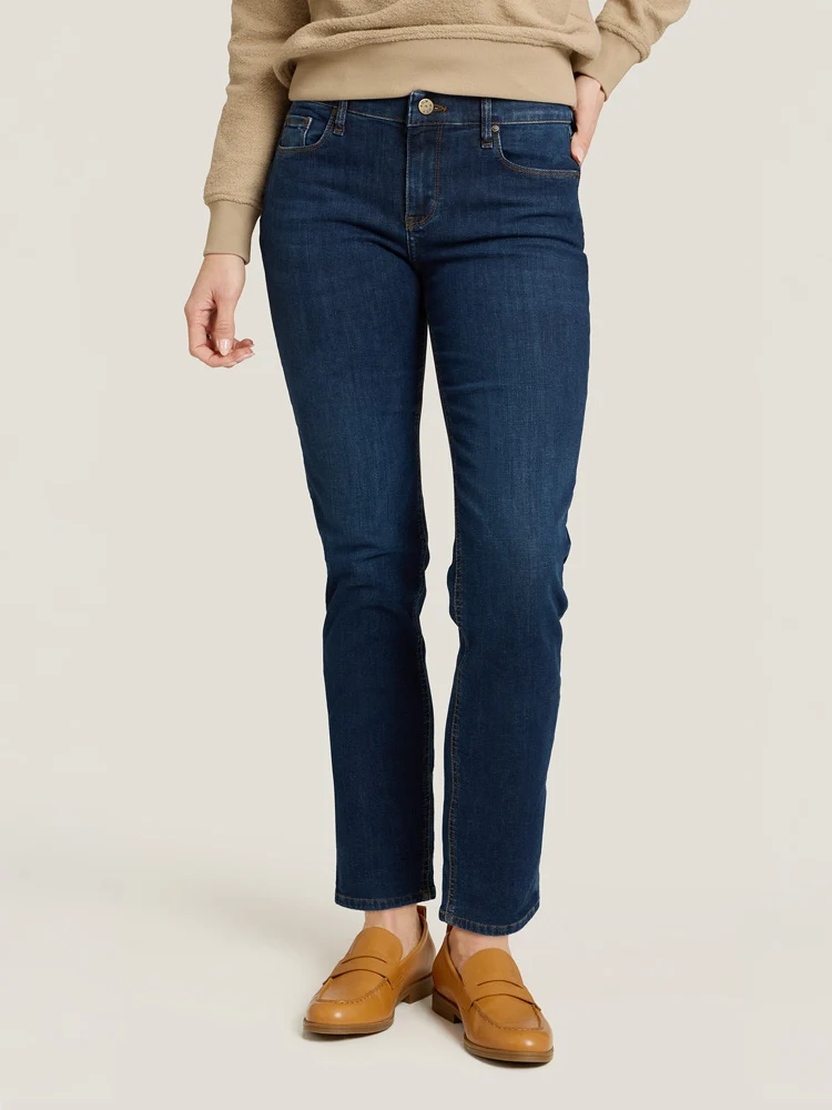 Logan Mid Rise Slim Straight Jeans