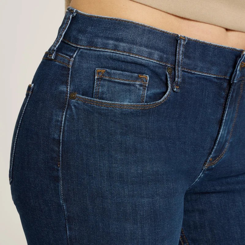 Logan Mid Rise Slim Straight Jeans