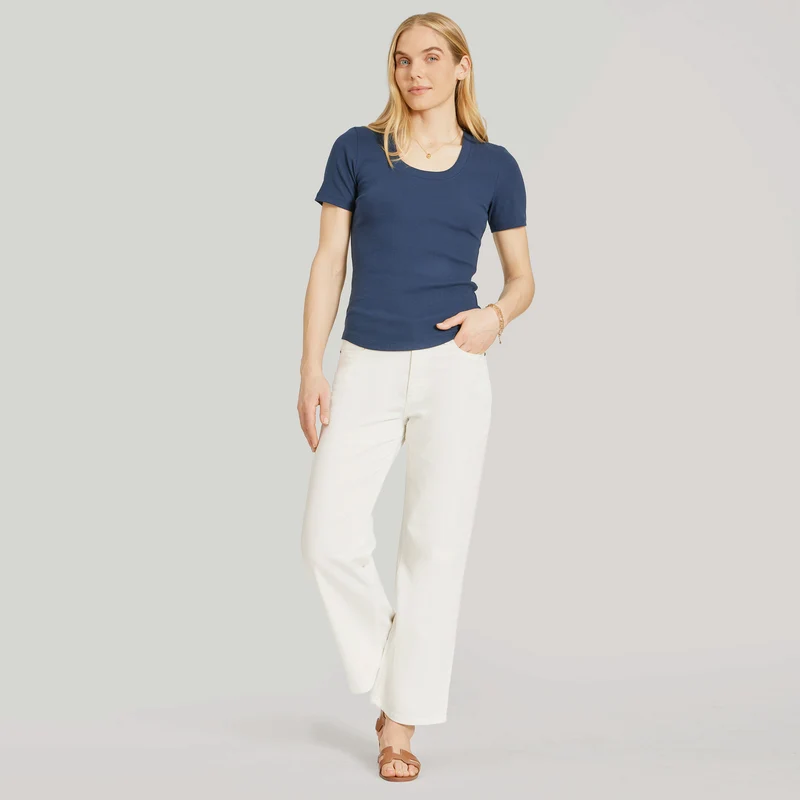 Mercer High Rise Cropped Straight Leg Jeans