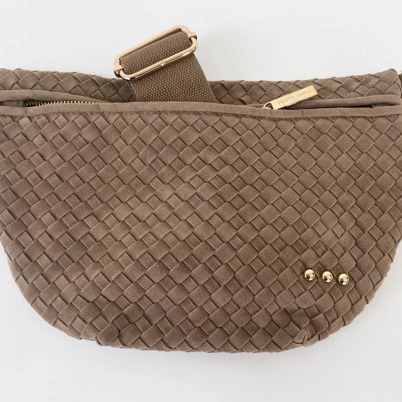 Suede Westlyn Woven Bum Bag: Suede Chocolate