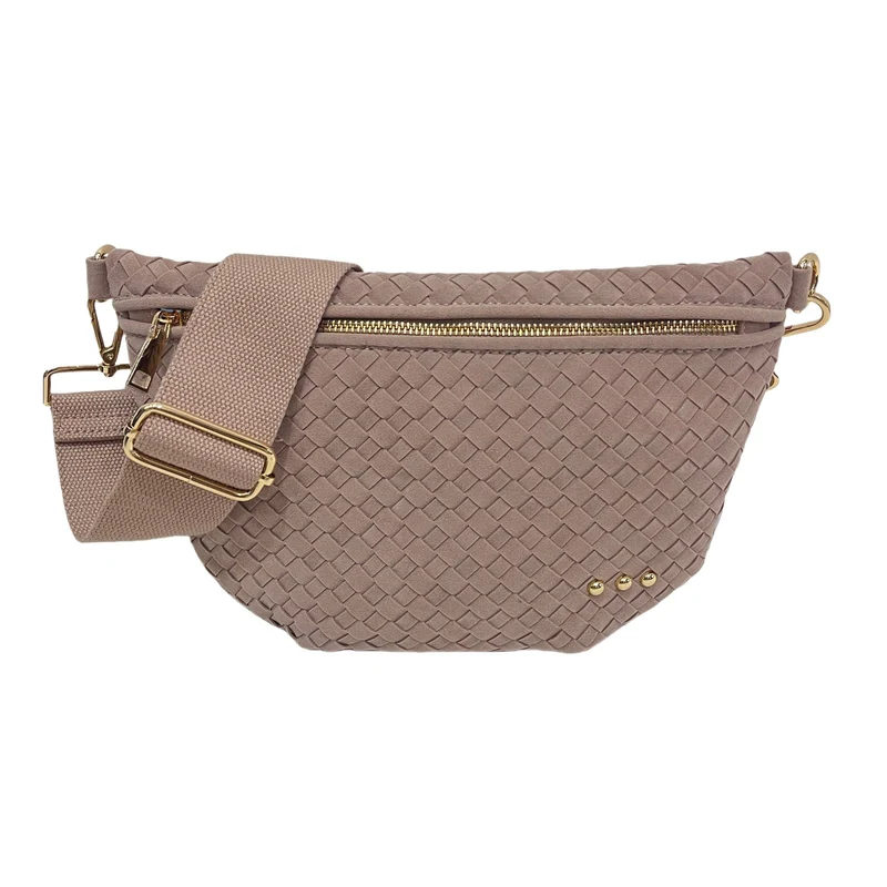 Suede Westlyn Woven Bum Bag: Suede Chocolate