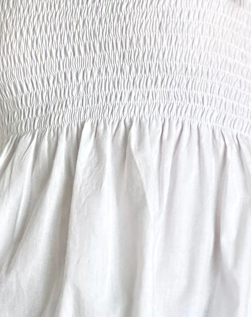 Zerah Gerafftes Cami-Top aus Popeline Weiß