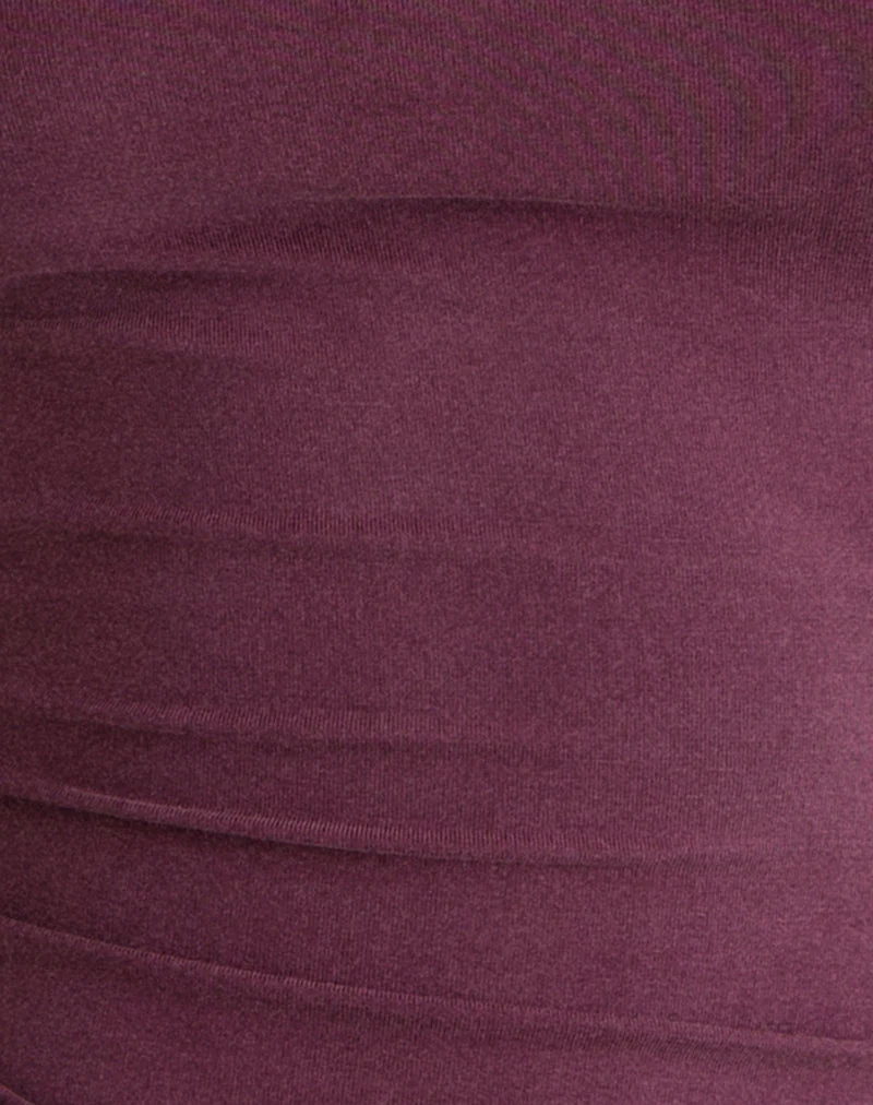 Betony-Top mit Perlen aus Cupro in Deep Purple