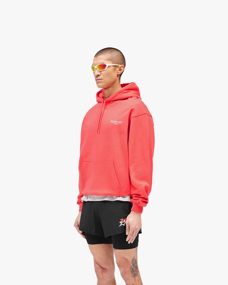 Team 247 Oversized Hoodie - Racing Red
