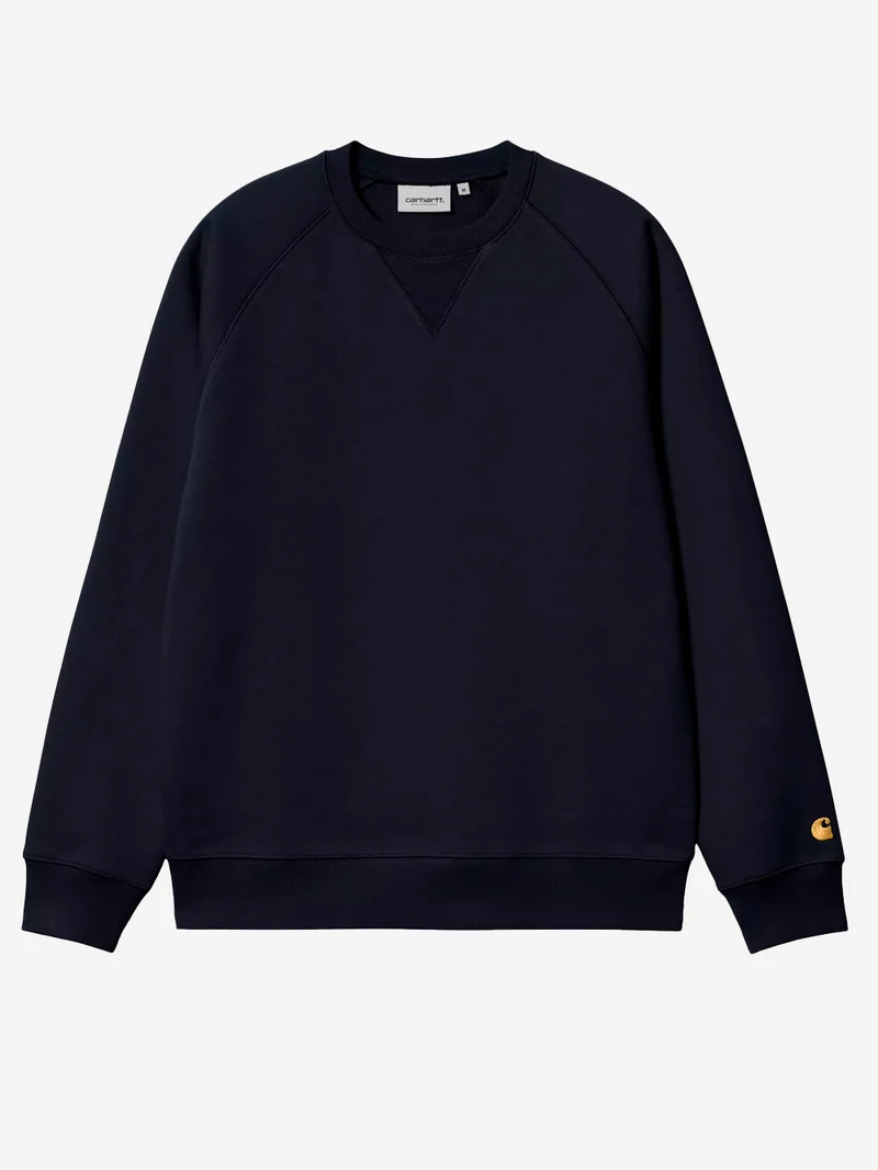 Felpa girocollo navy 'Chase Sweat' con logo ricamato