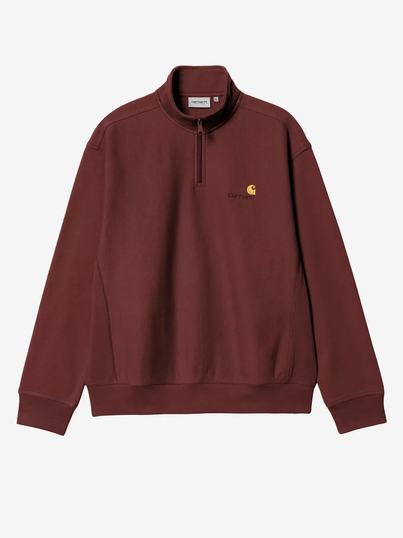 Felpa Half Zip amarone American Script