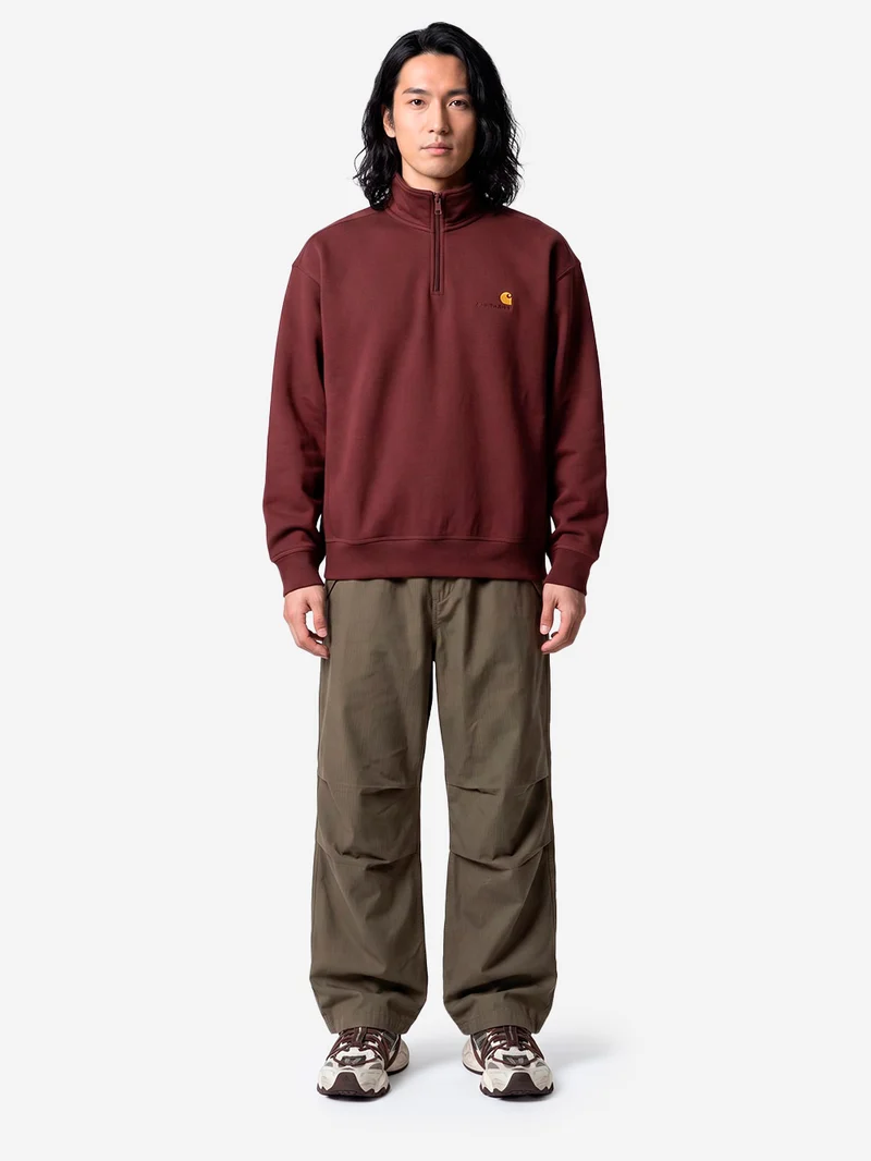 Felpa Half Zip amarone American Script