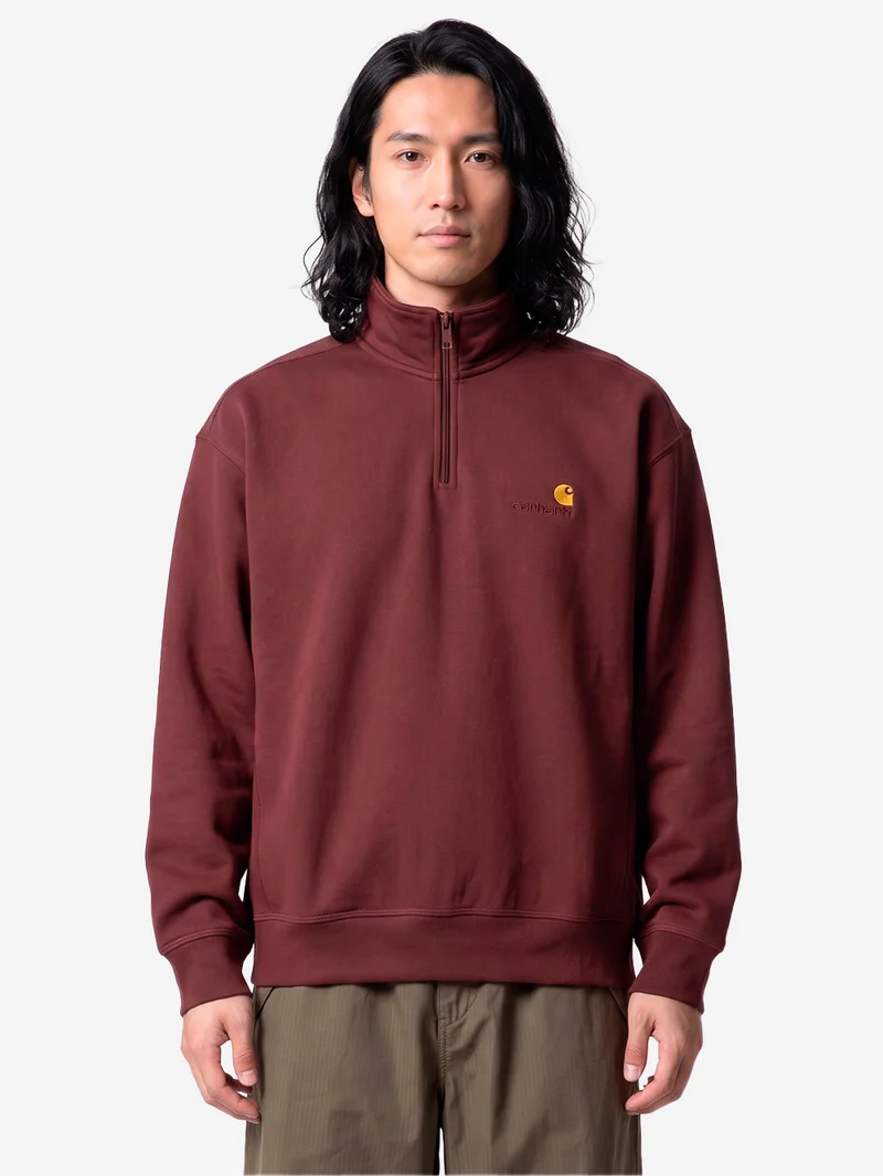 Felpa Half Zip amarone American Script