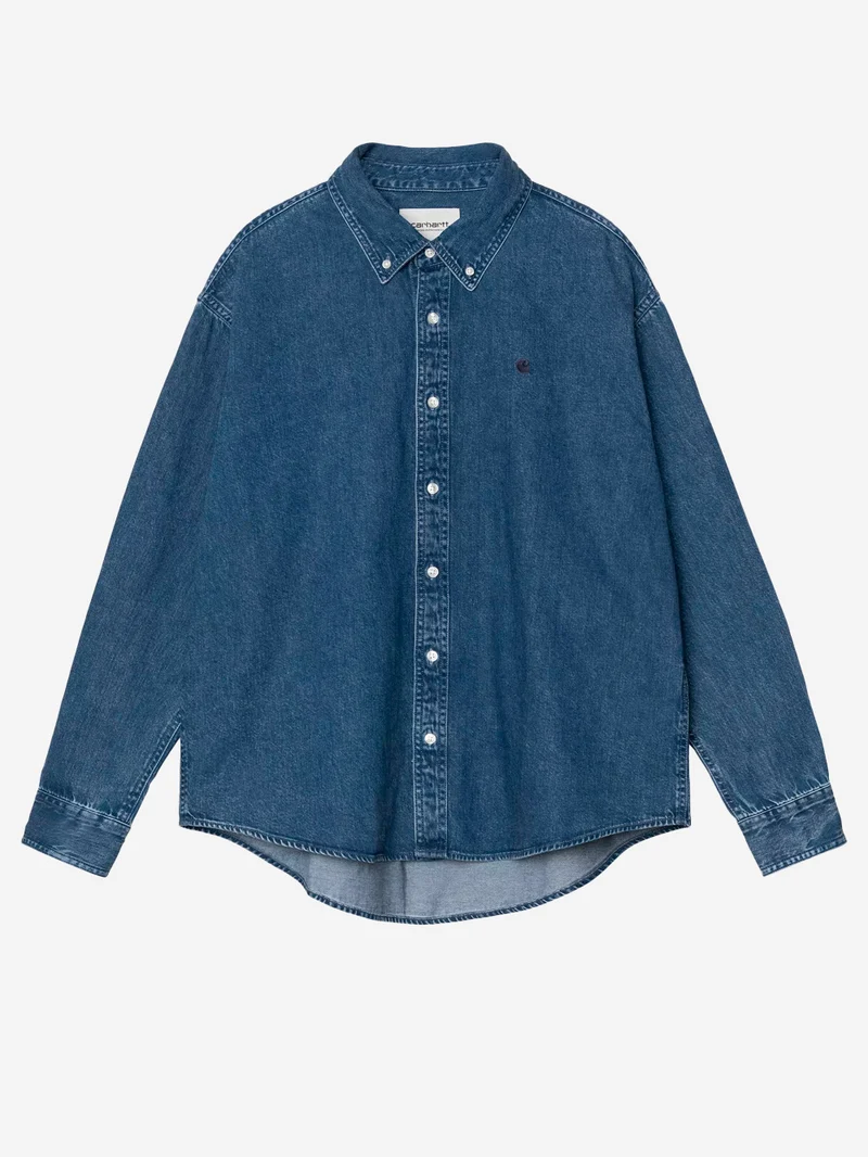 Camicia 'Lucas' button-down in denim blu