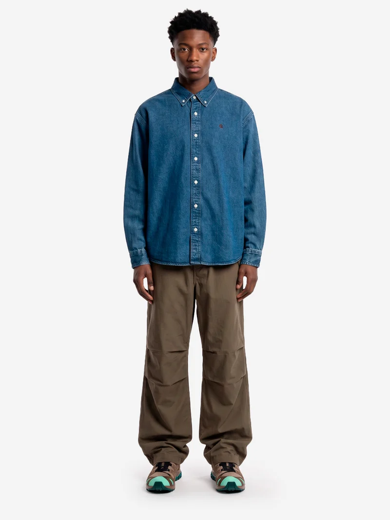 Camicia 'Lucas' button-down in denim blu