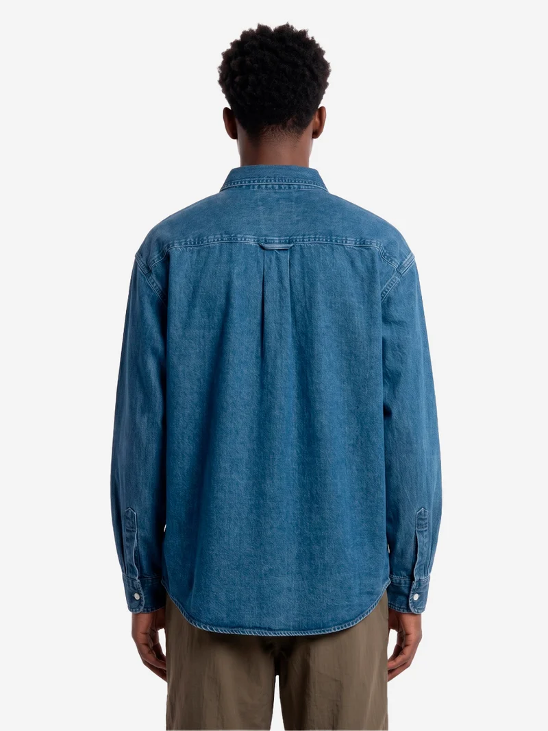 Camicia 'Lucas' button-down in denim blu