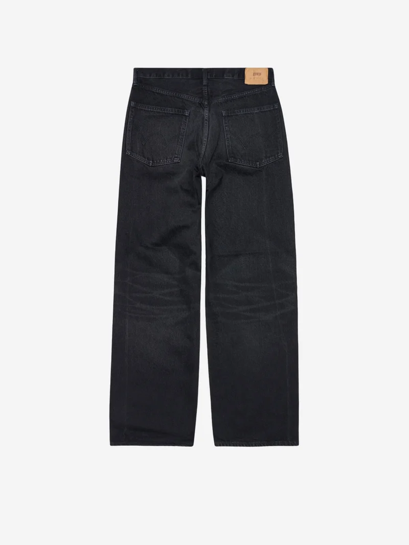 Jeans neri wide con over dye rosa