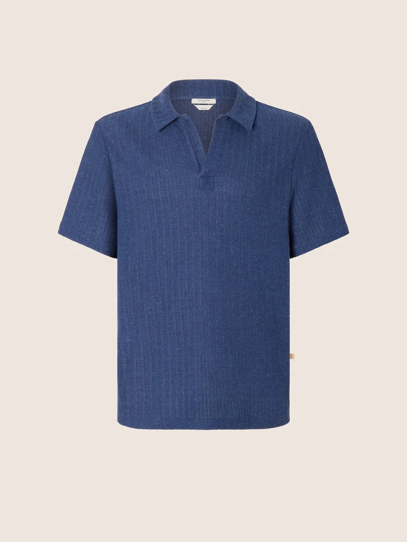 Cotton and Linen Jersey Polo