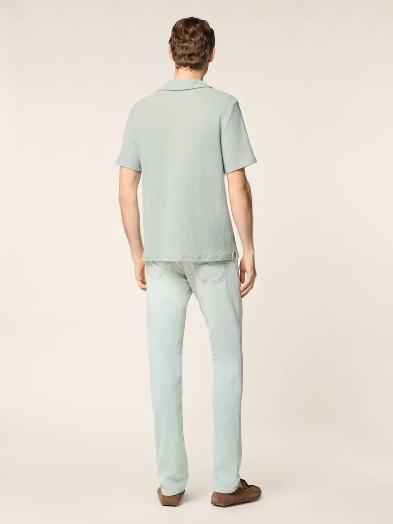 Cotton and Linen Jersey Polo