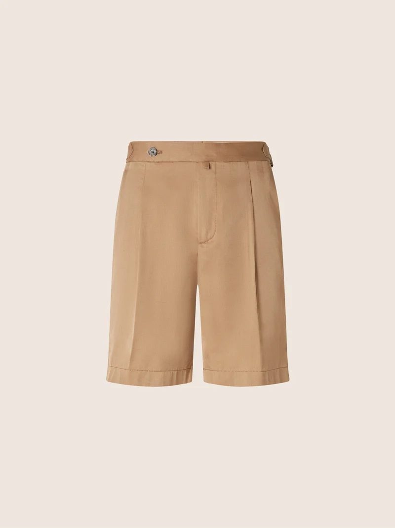 Ollie – Bermudas Wool and Cotton Herringbone Fabric