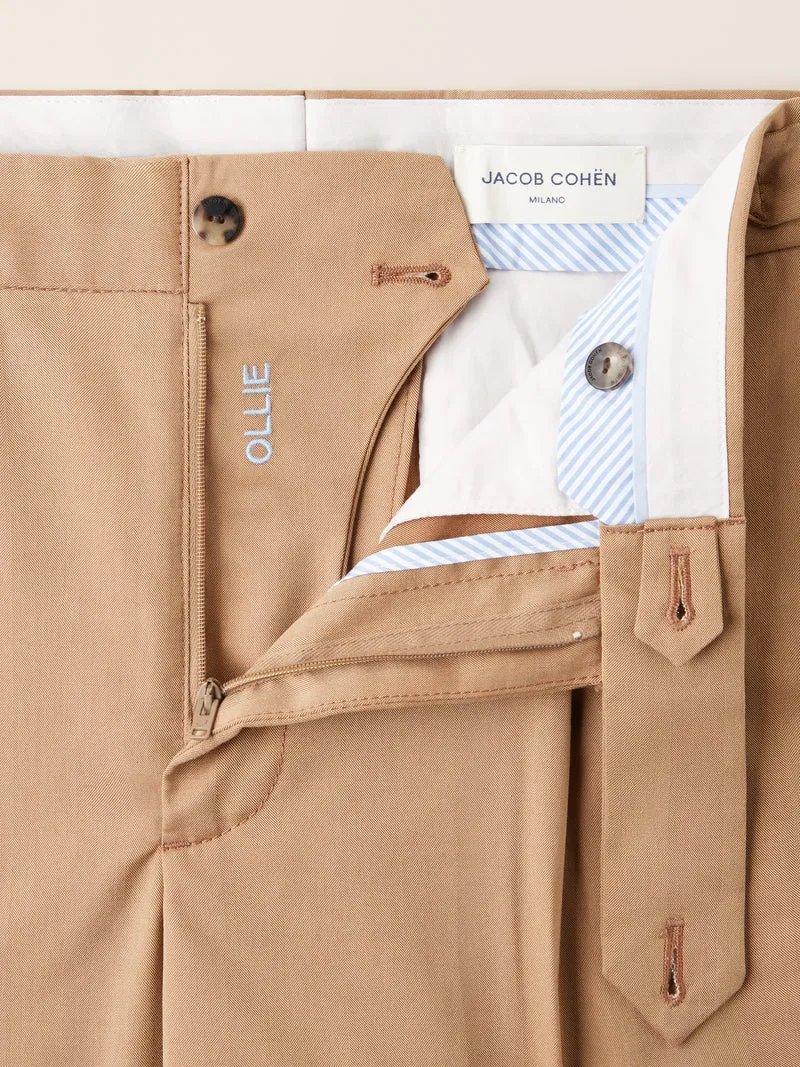 Ollie – Bermudas Wool and Cotton Herringbone Fabric
