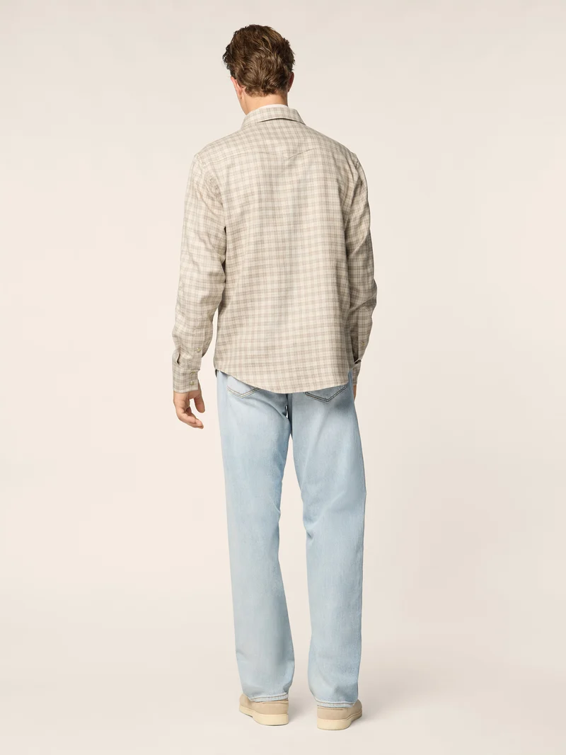 Western Shirt in Prince of Wales Loro Piana