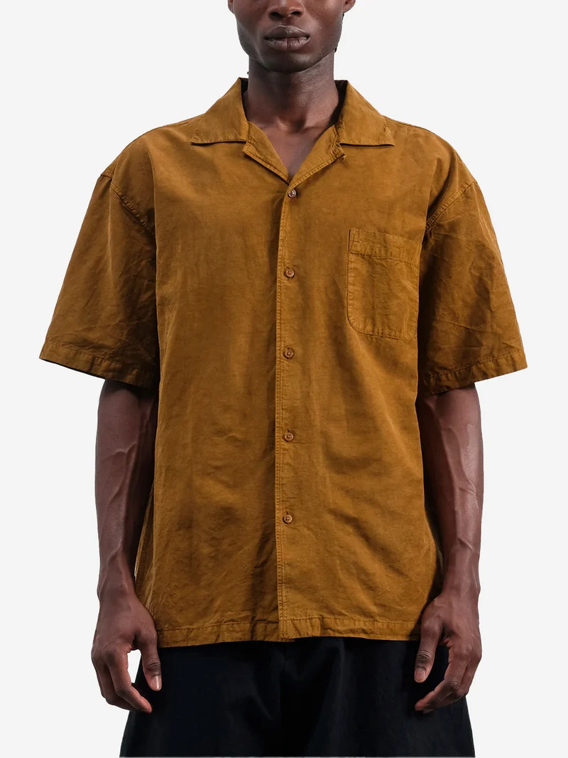 Camicia a manica corta 'Sidri' in misto lino e lyocell