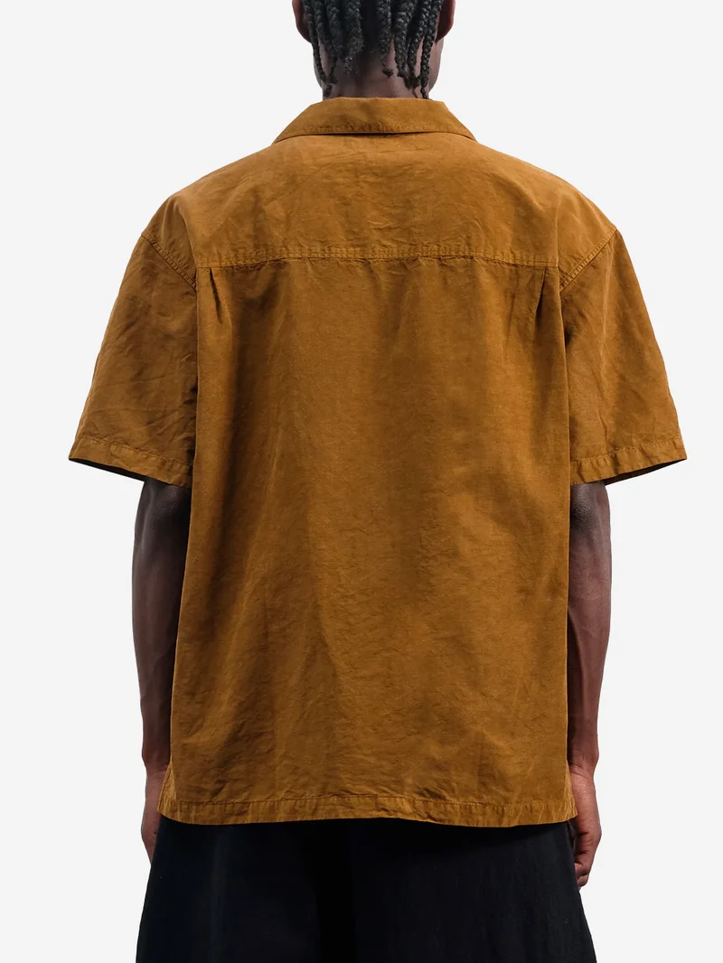 Camicia a manica corta 'Sidri' in misto lino e lyocell
