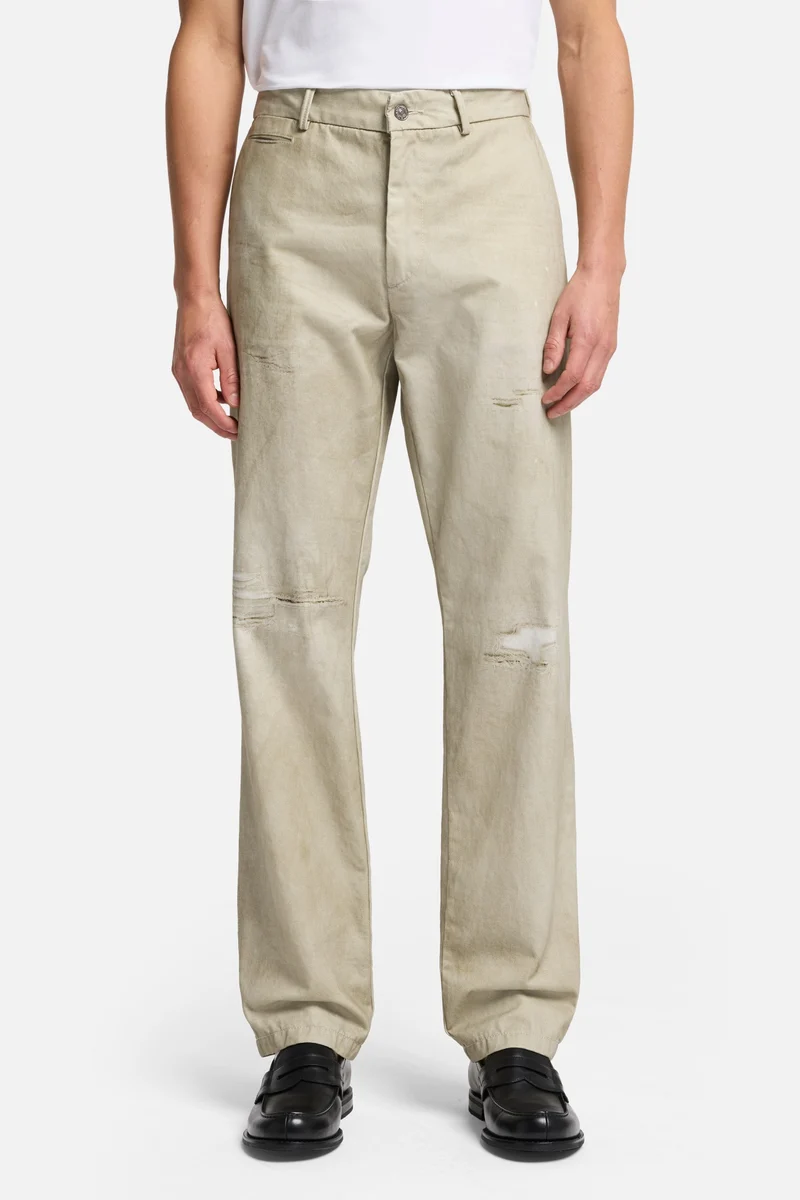 Digital Print Straight Chino in Dune