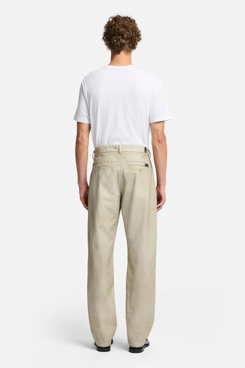 Digital Print Straight Chino in Dune