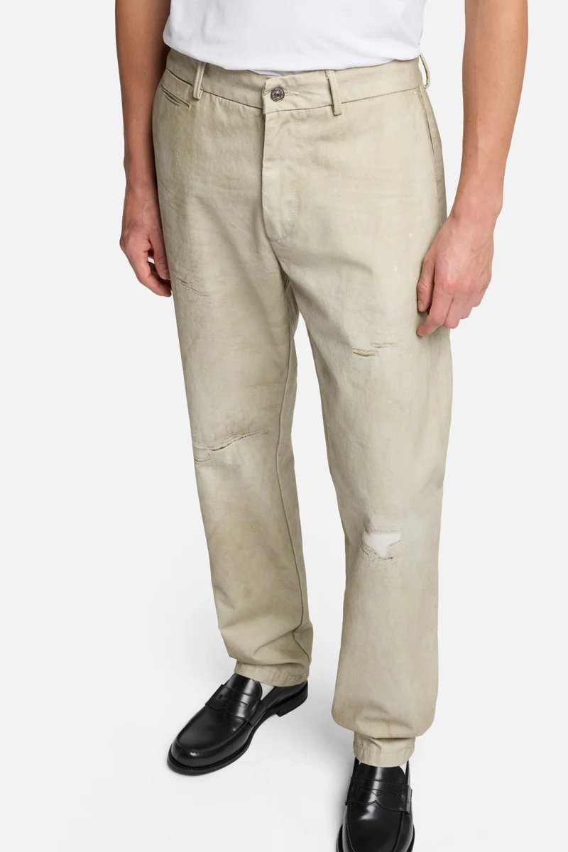 Digital Print Straight Chino in Dune