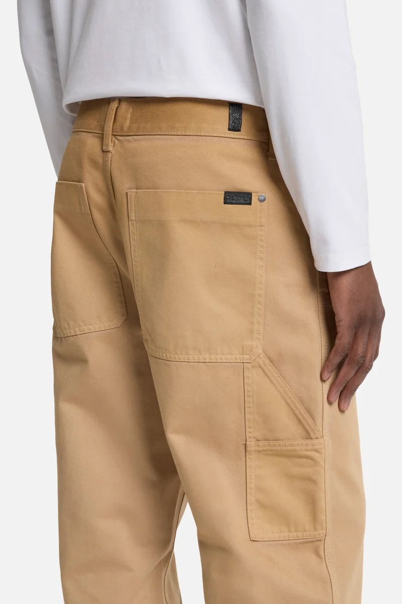 Utility Canvas Wide Leg Pant in Beige