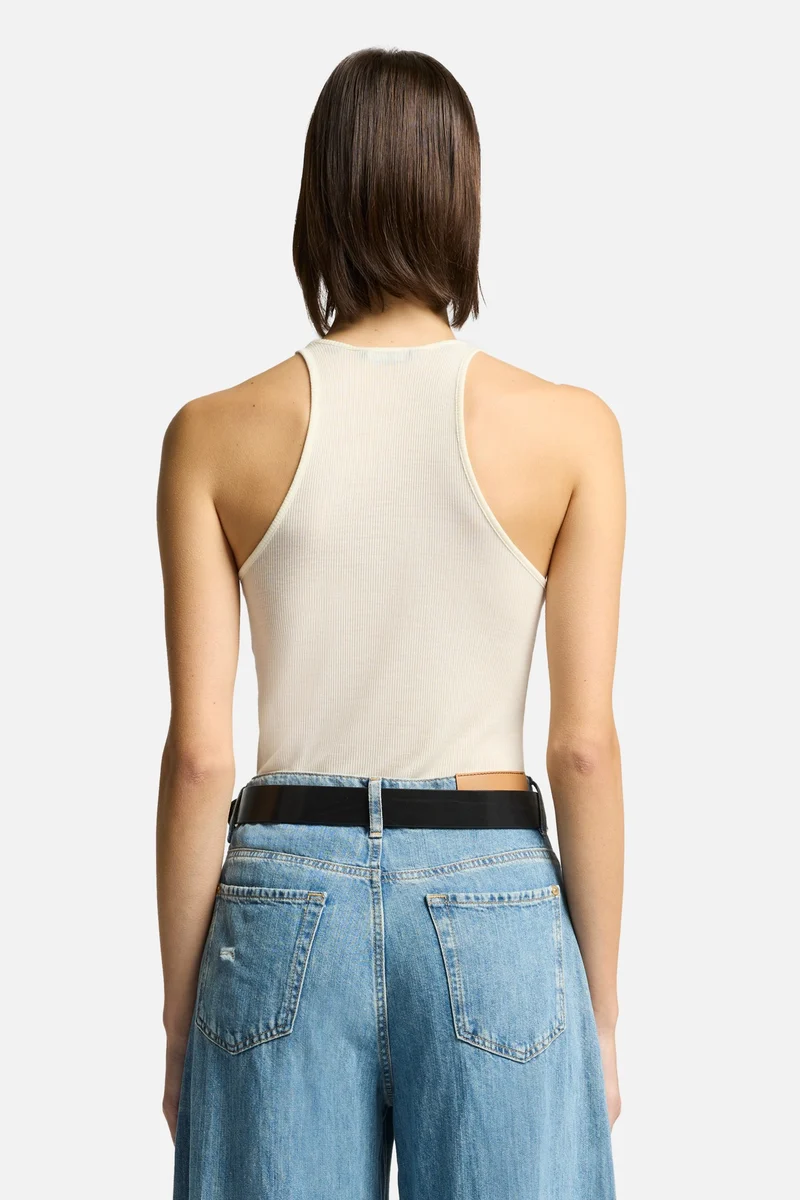 Racer Front Tank in White