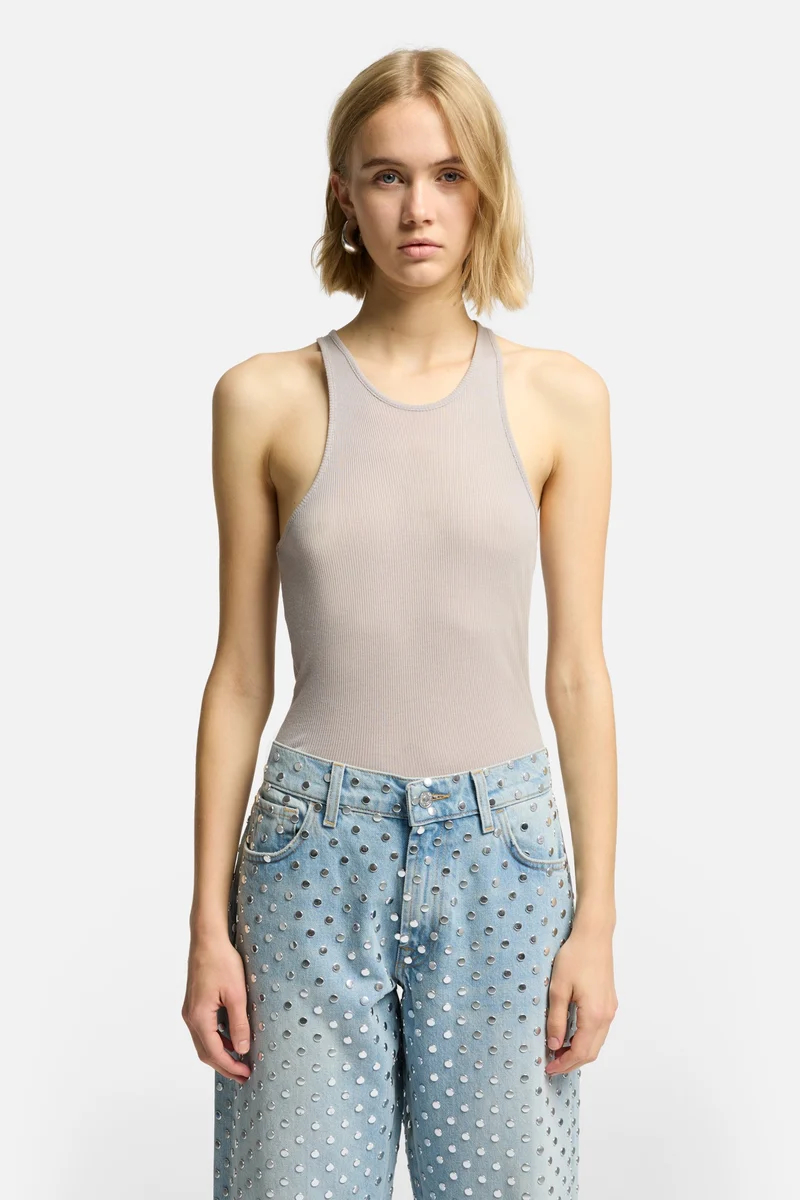 Racer Front Tank in Plum