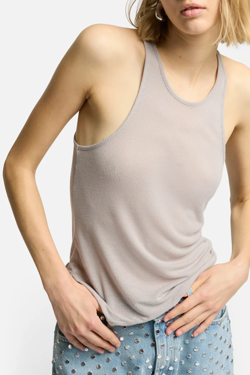 Racer Front Tank in Plum