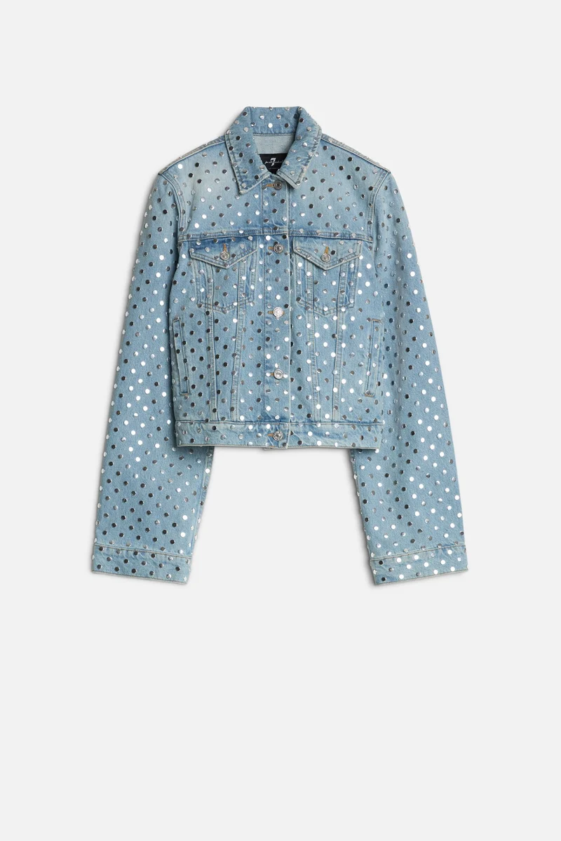 Studded Trucker Jacket in Bleach